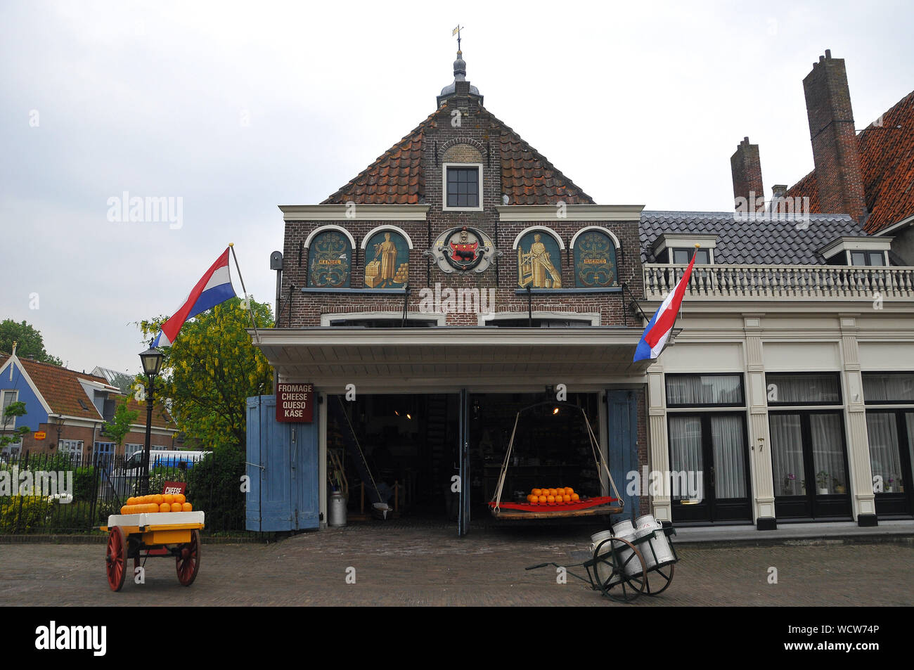 Cheese market, downtown, Edam, Netherlands, Europe Stock Photo
