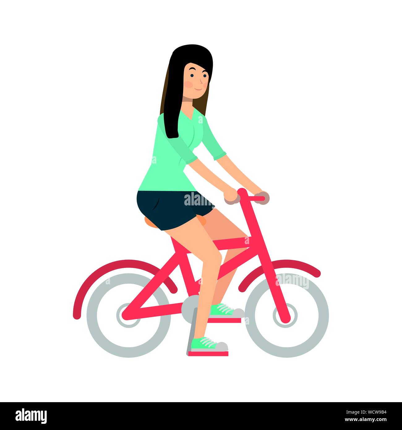 Woman riding bike vector design Stock Vector Image & Art Alamy