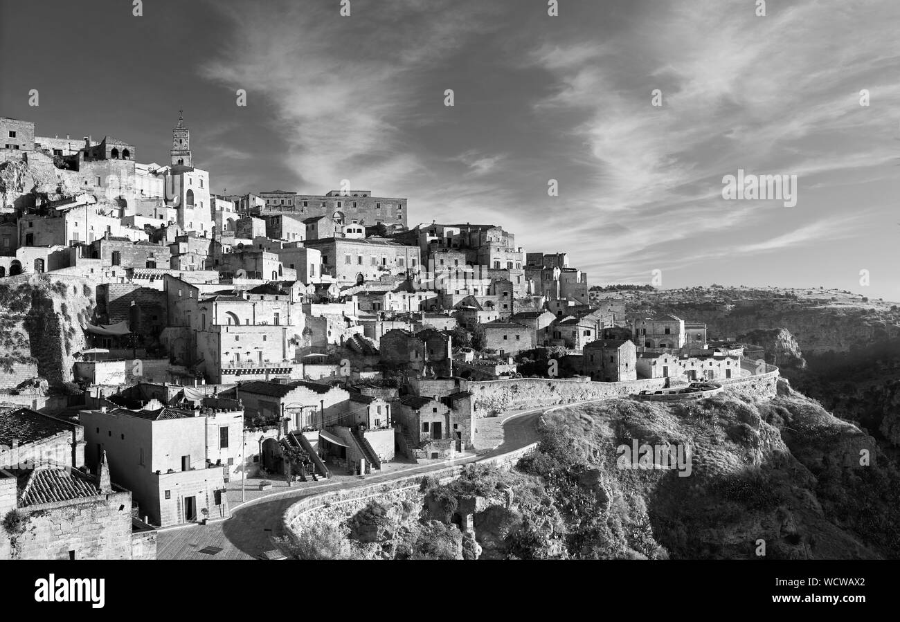 Italy. Matera, panoramic view of the 'Sasso Barisano' Stock Photo