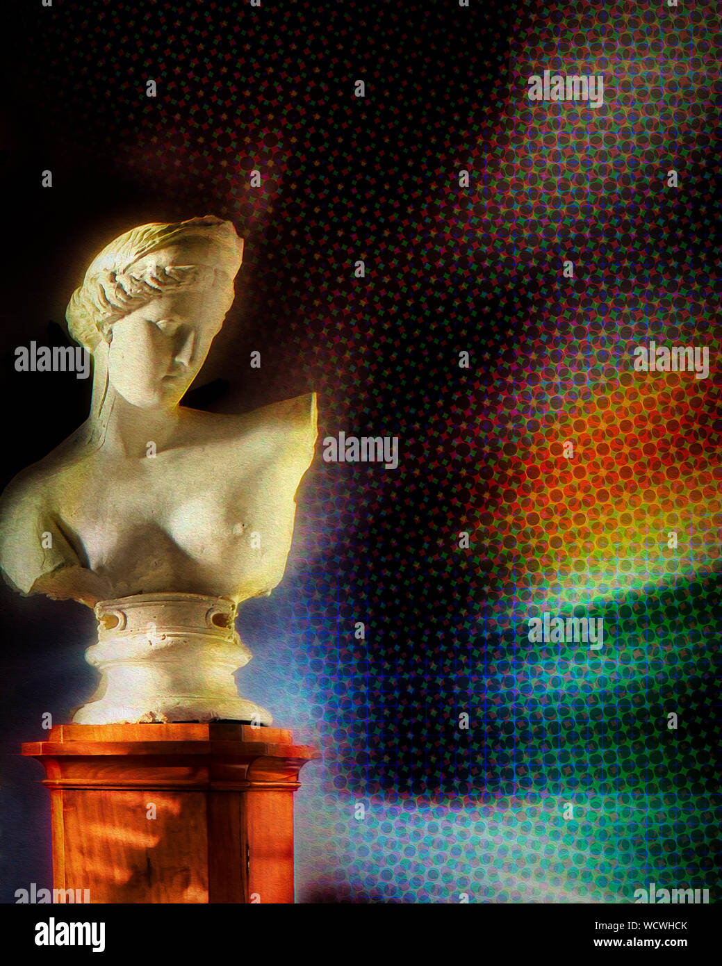 CORPORATE ART: Venus of Light  (Plaster cast replica of a Greek goddess) Stock Photo