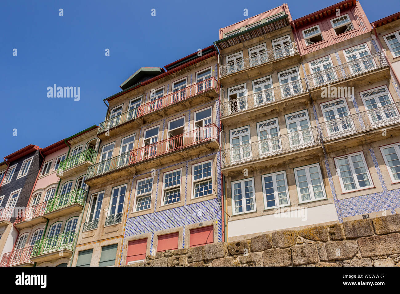 Typical old Ribeira houses in Porto, Portugal Stock Photo Alamy