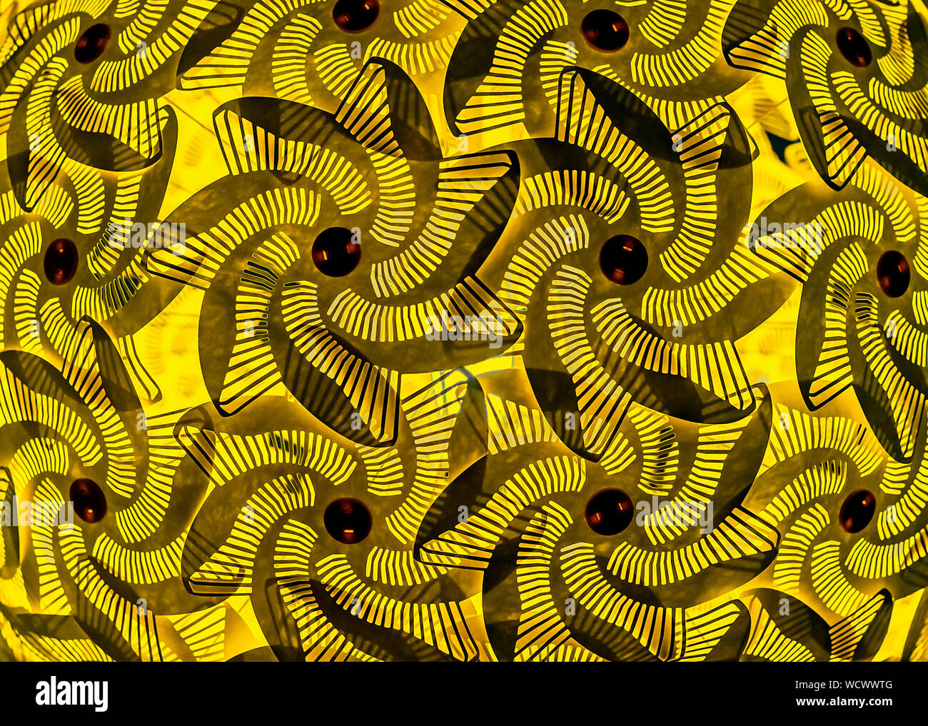 Yellow background and texture of the lampshade in a modern lamp Stock ...