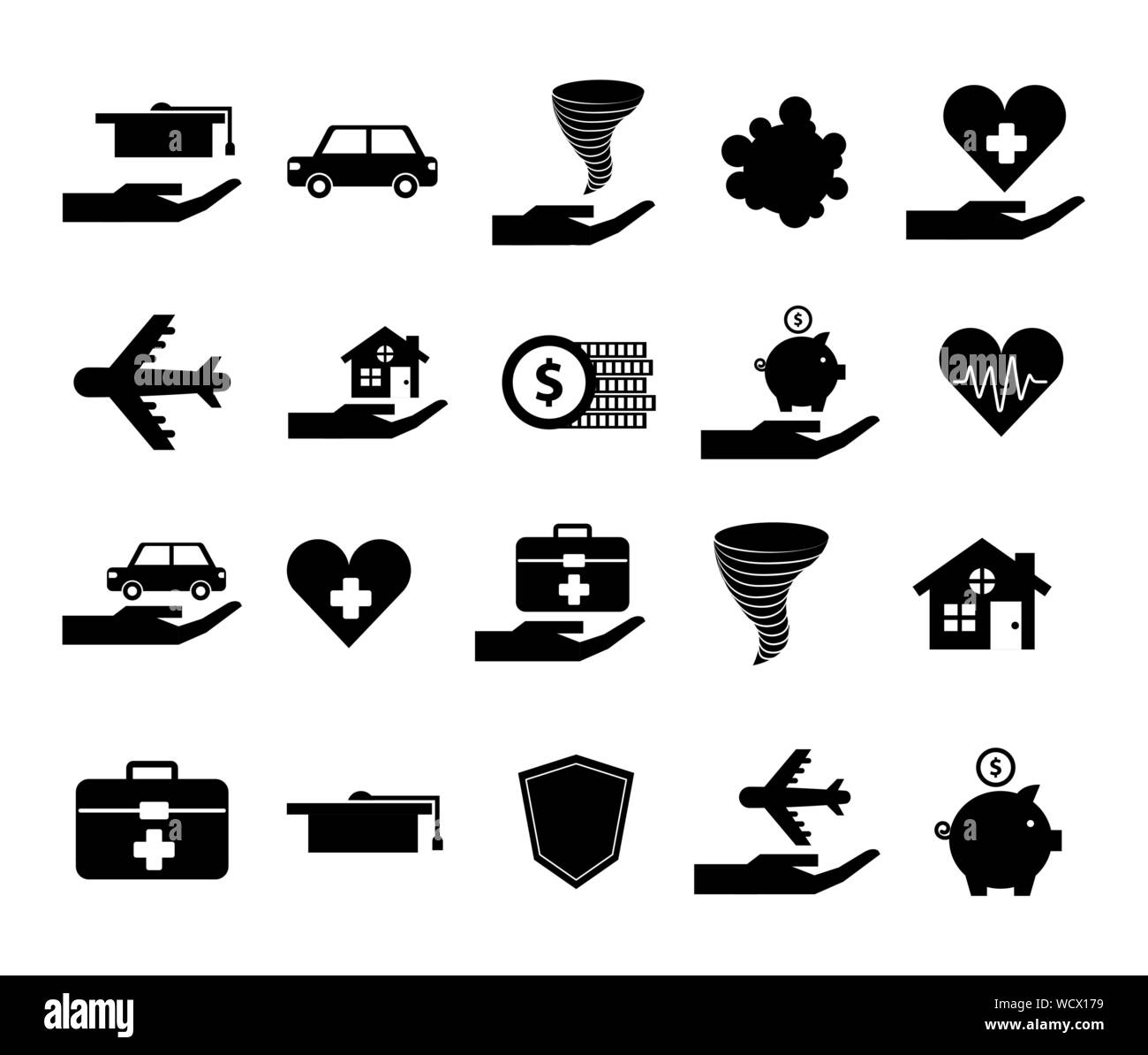 bundle of insurance company icons Stock Vector Image & Art - Alamy