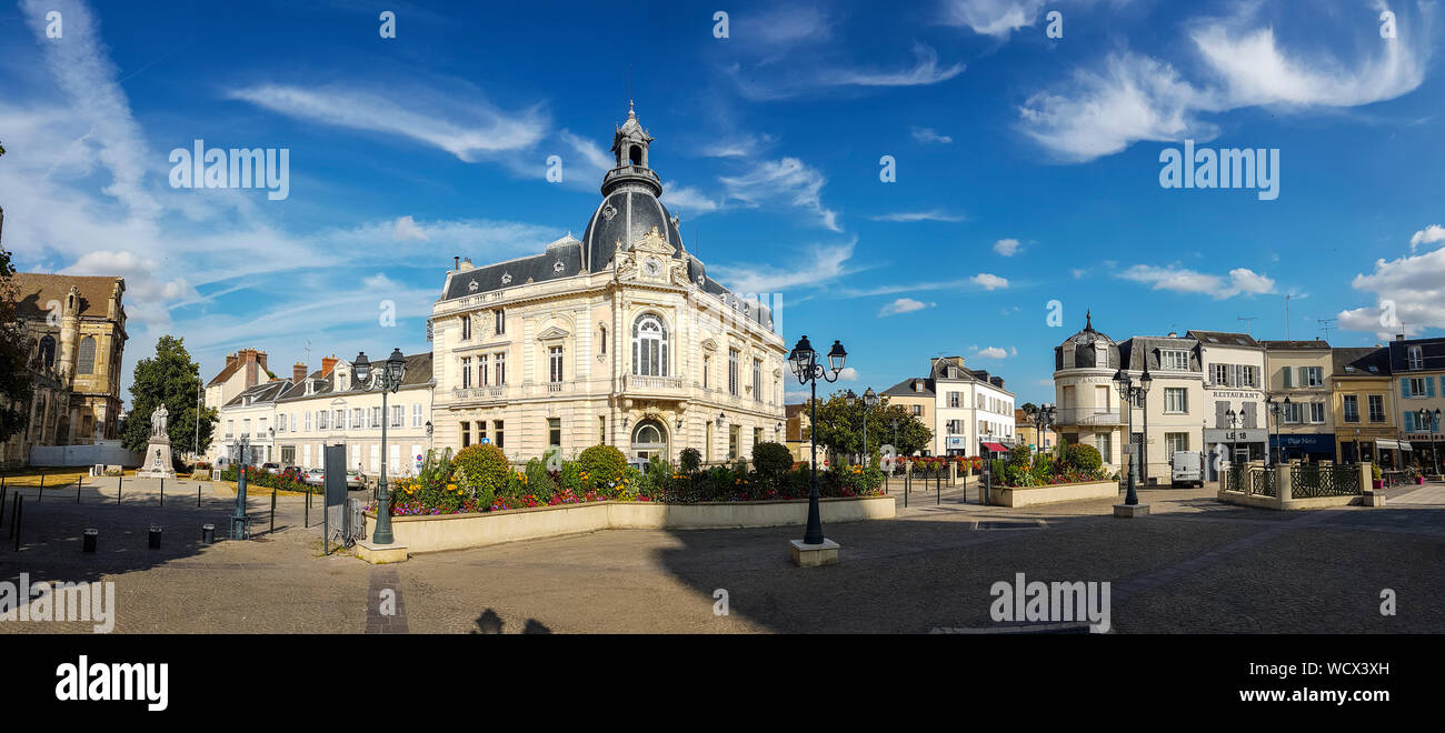 France, Eure et Loir (28), Dreux, Metezeau place, Hotel Caisse d'Epargne classified historic monument Stock Photo
