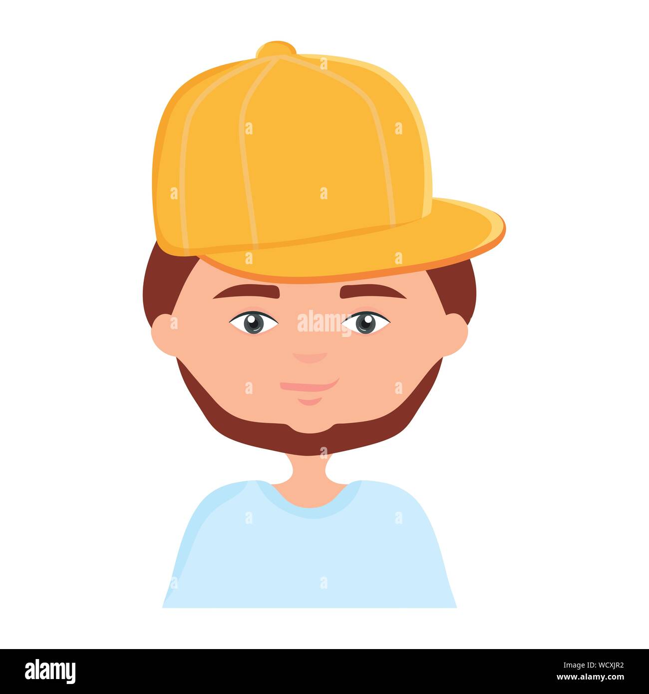 happy young boy with sport cap urban style character vector ...