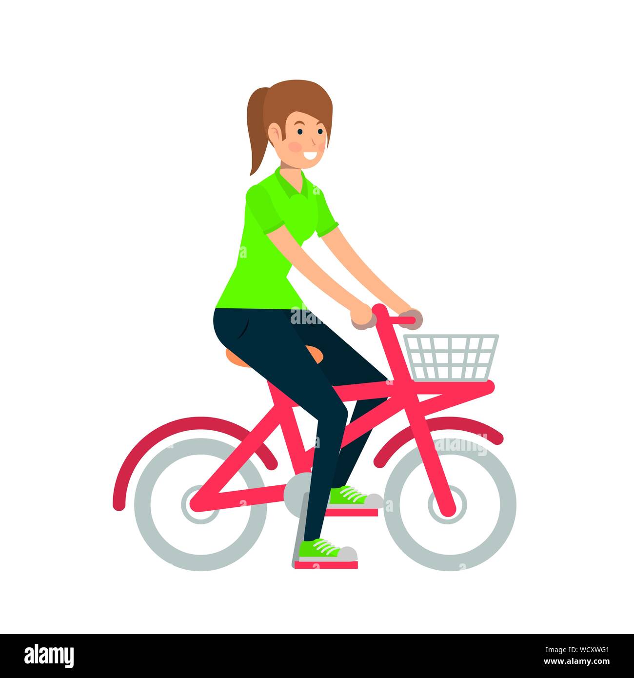 Woman riding bike vector design Stock Vector Image & Art Alamy