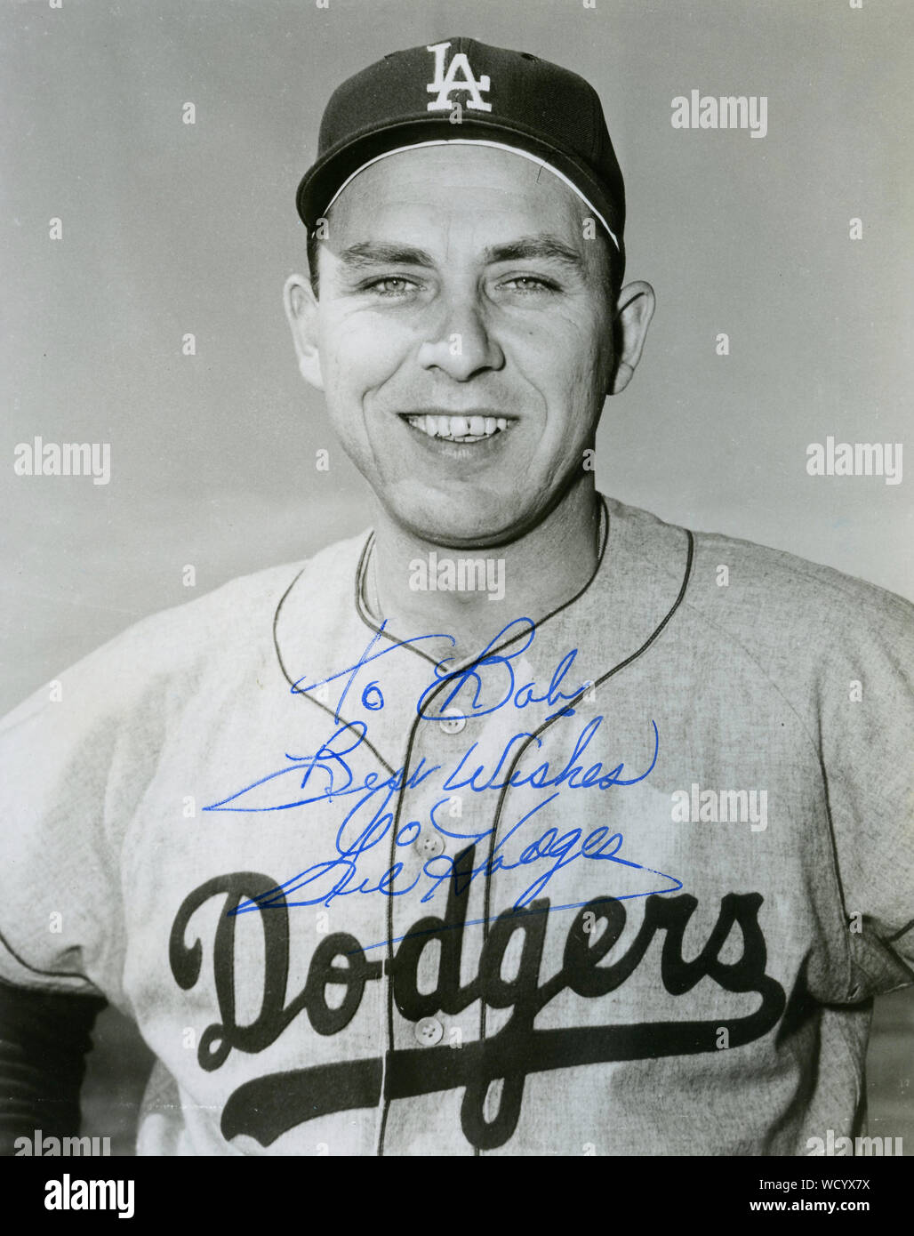 Gil Hodges was a star baseball player with the Brooklyn and Los Angeles Dodgers in the 1950s and 60s. Stock Photo