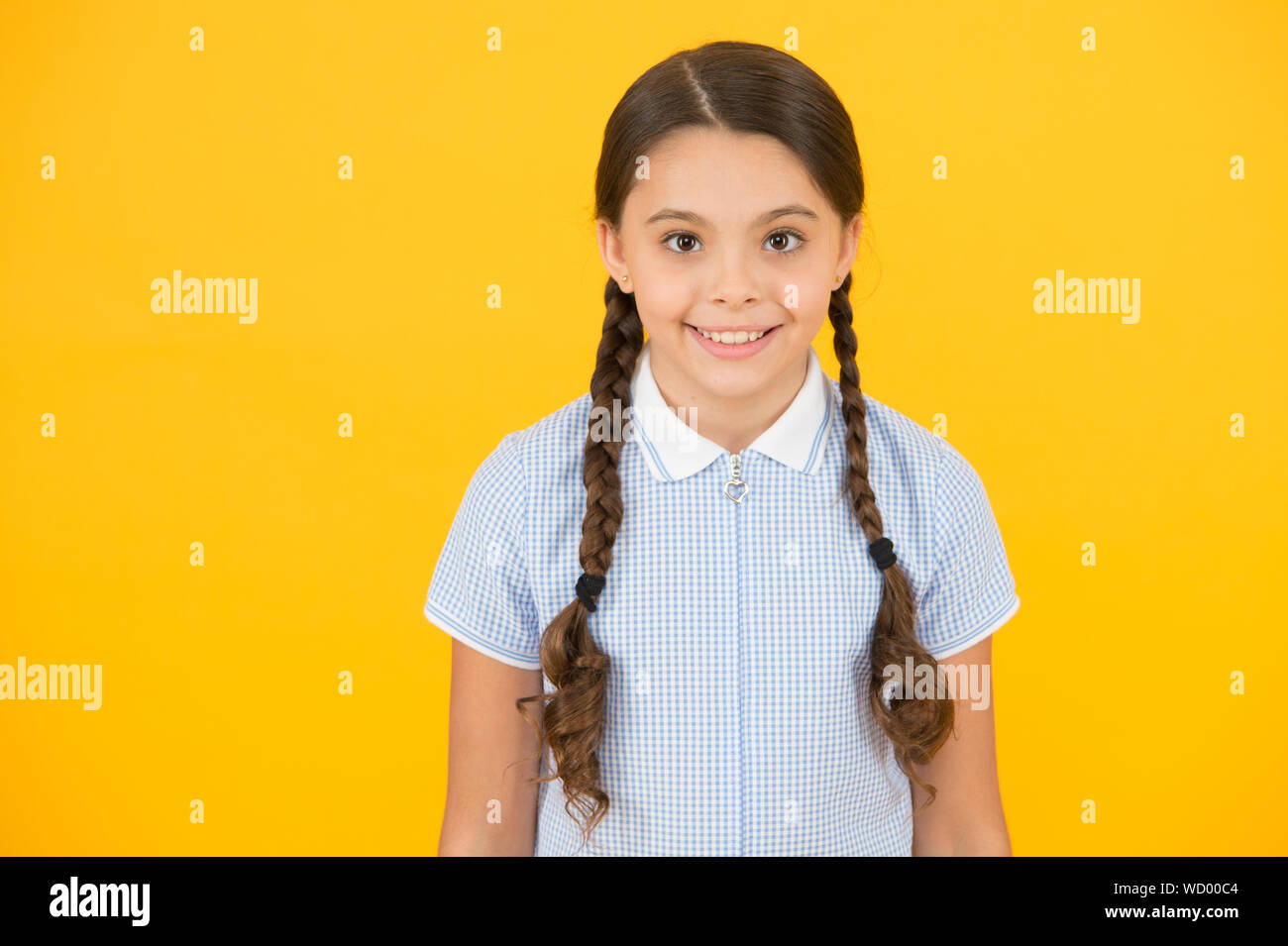 Tidy Hairstyle Little Girl With Cute Braids Beautiful