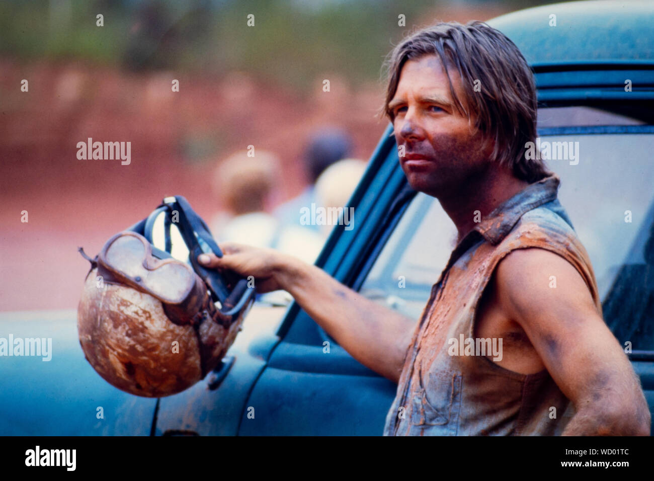 Actor Beau Bridges on the set of the movie "Greased Lightning" in