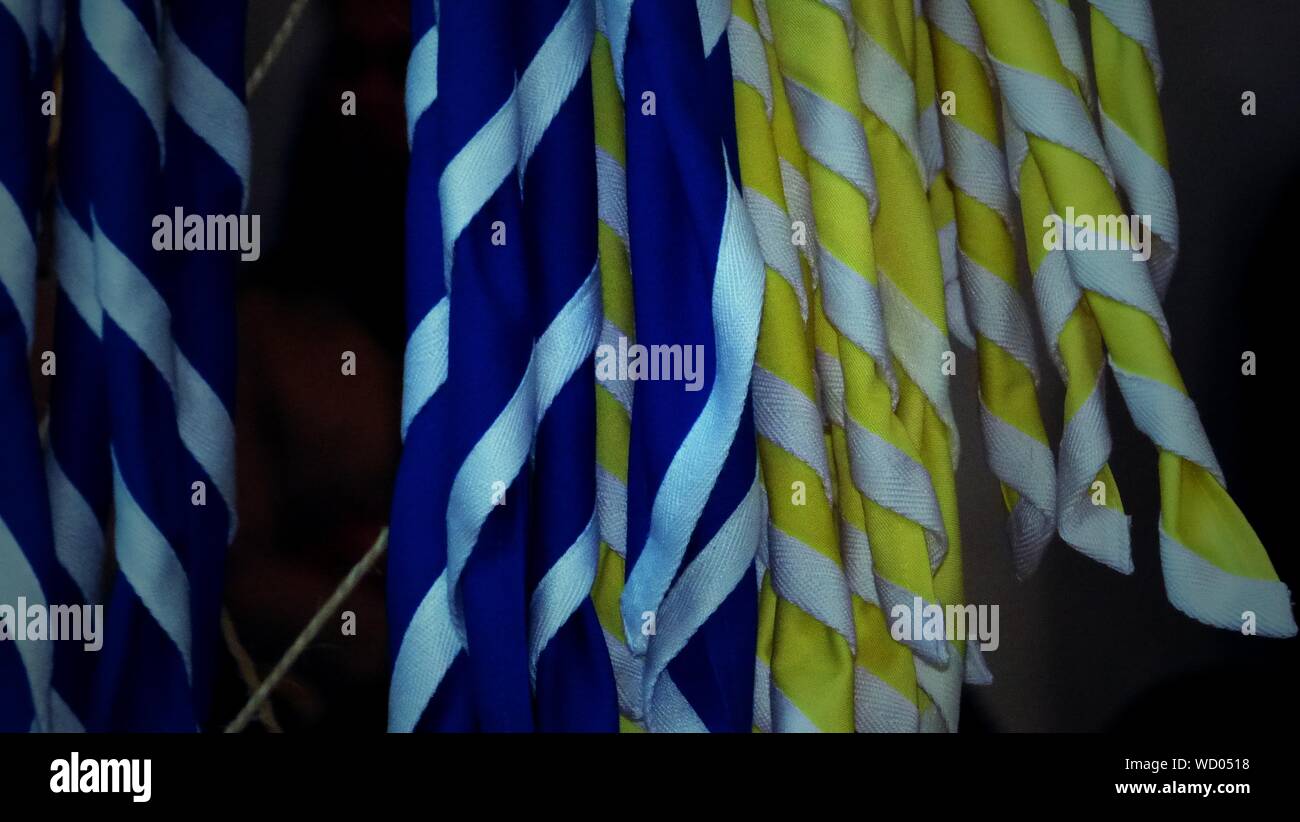 blue yellow scarf