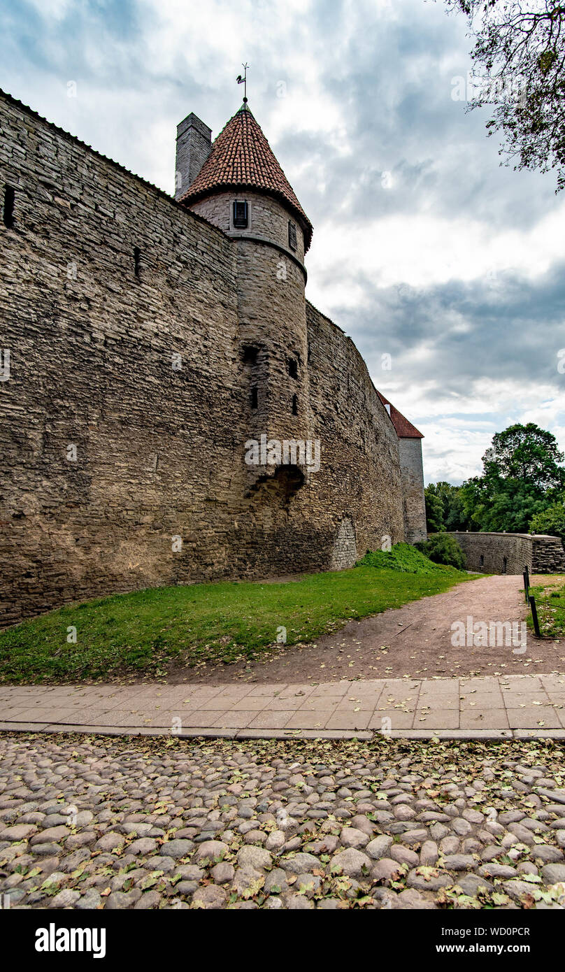Old City walls in Tallinn Estonia Stock Photo
