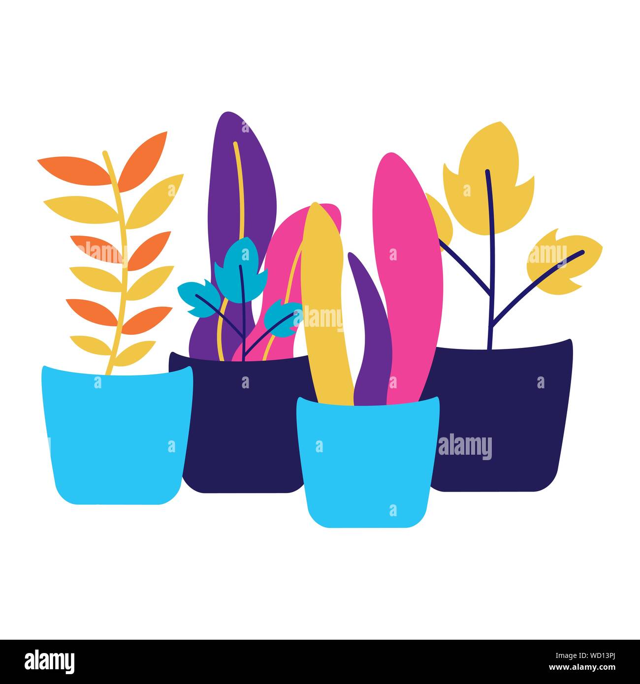 Isolated plants inside pots vector design Stock Vector Image & Art - Alamy