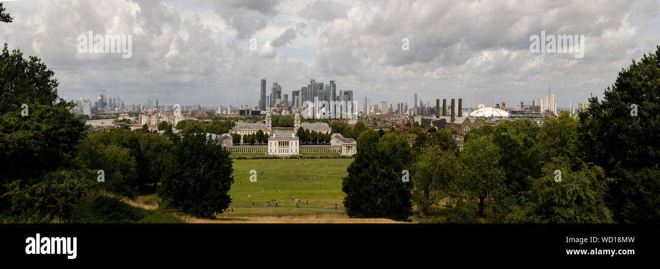 London skyline since Greenwich Stock Photo