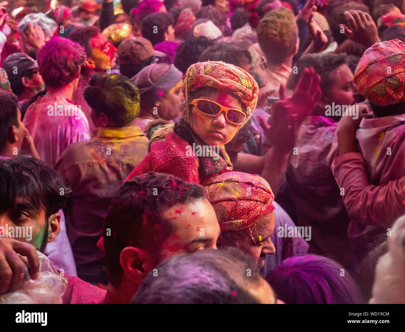Locals Celebrating Holi Holiday Mathura Uttar Pradesh India Asia Locals Celebrating Holi Holiday Mathura Uttar Pradesh India Asia