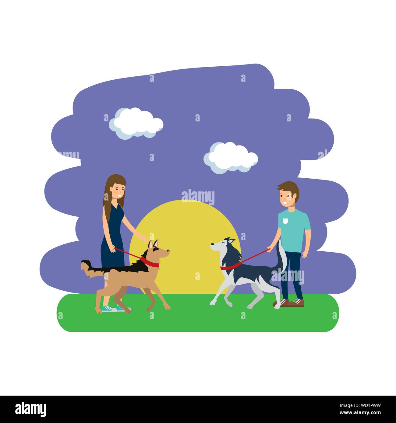 Couple in park vector design Stock Vector Image & Art - Alamy