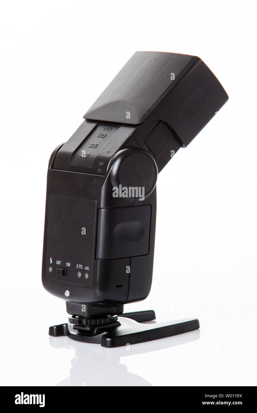 Camera flash light isolate on white background Stock Photo Alamy