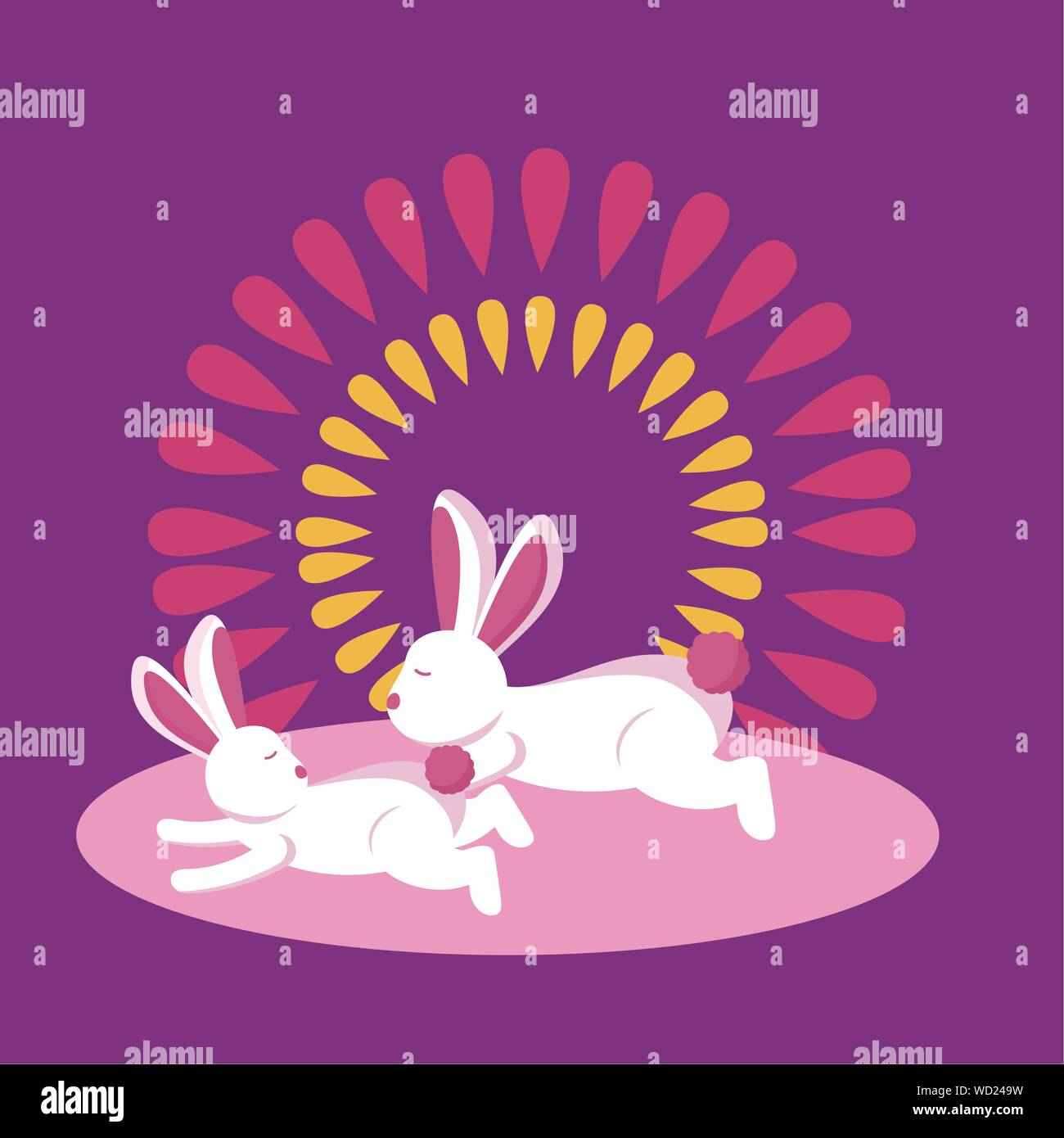Rabbits of mid autumn festival vector design Stock Vector Image & Art ...