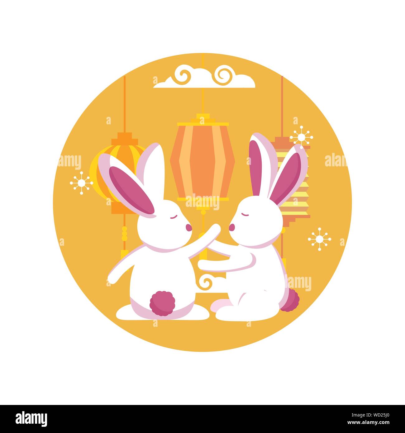 Mid Autumn Rabbit Design Rabbits of mid autumn festival vector design Stock Vector Image & Art ...