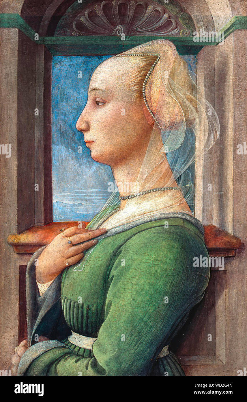 Portrait of a Lady - Filippo Lippi, circa 1445 Stock Photo