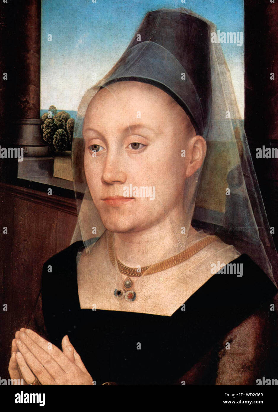 Portrait of Barbara van Vlaendenbergh - Hans Memling, circa 1480 Stock Photo