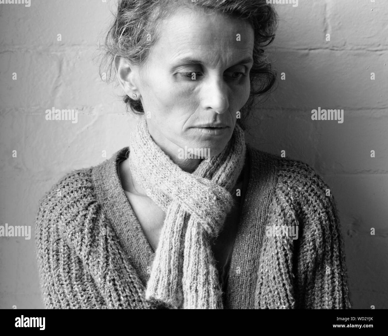 Woman sad worried mature hi-res stock photography and images - Alamy