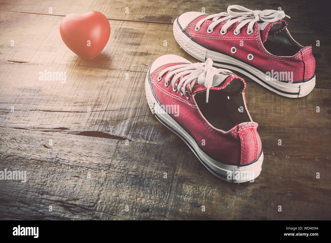 shoes with the red heart