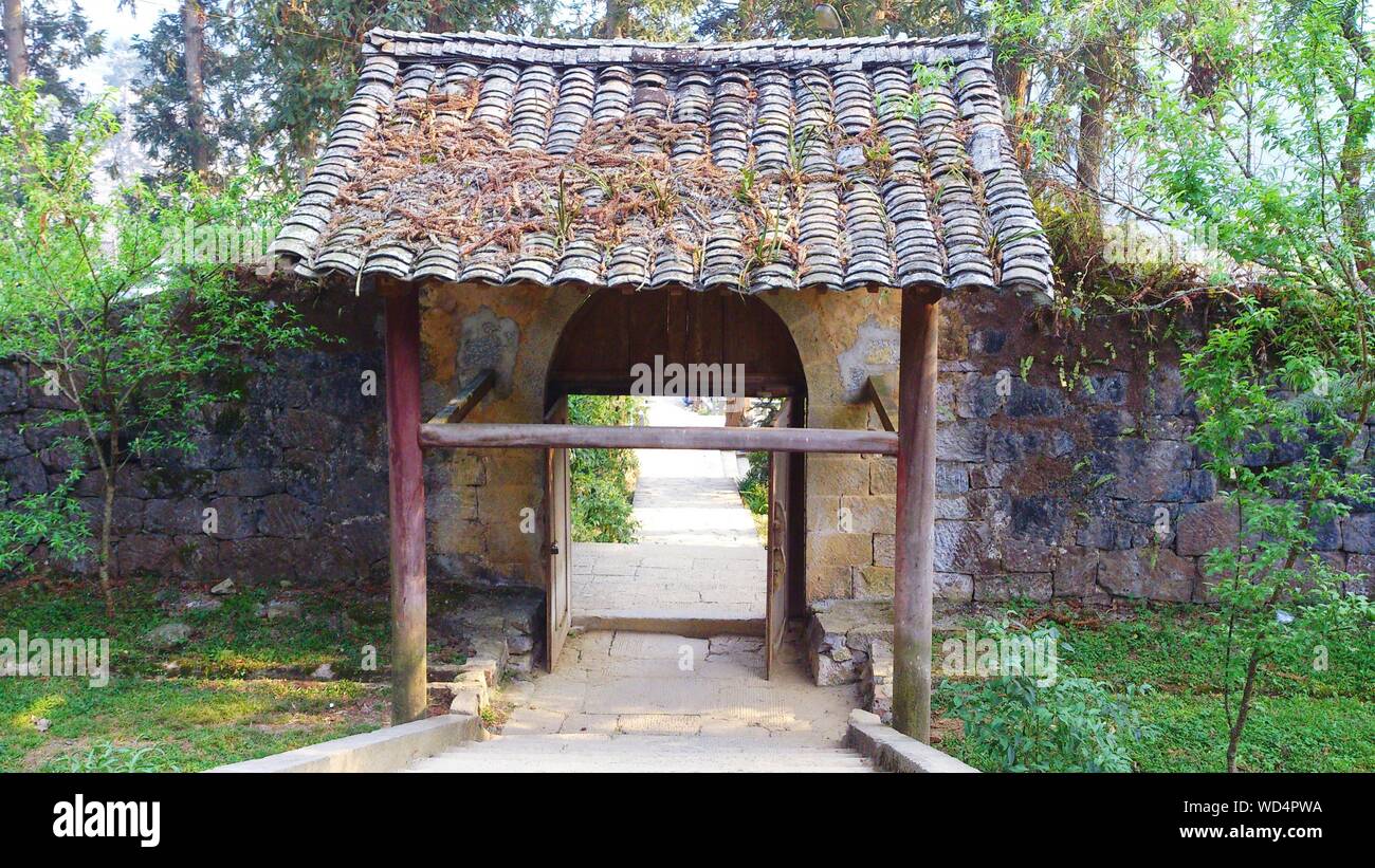 Open Doorway To Garden Stock Photo