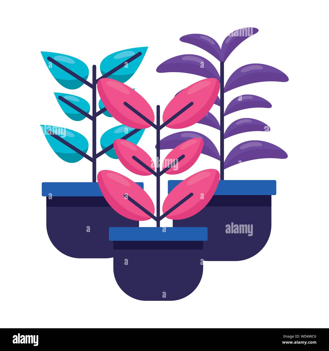 Isolated plantswith leaves design Stock Vector Image & Art - Alamy
