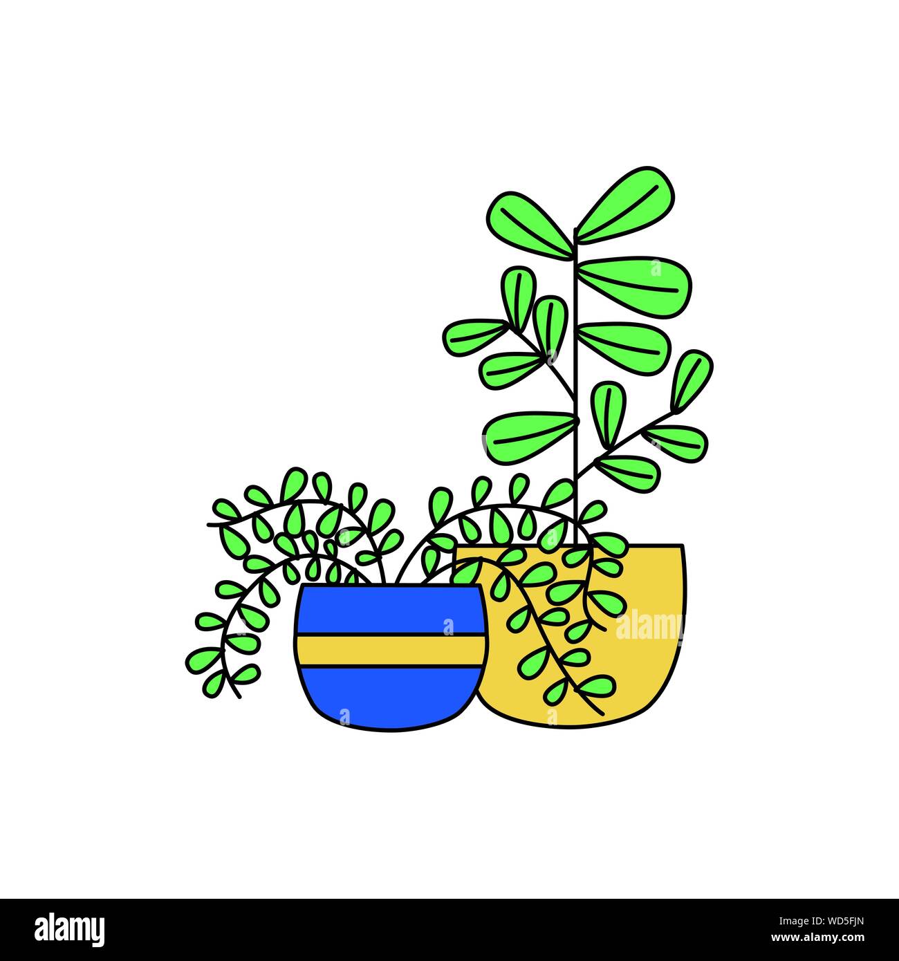 Isolated plants inside pots vector design Stock Vector Image & Art - Alamy