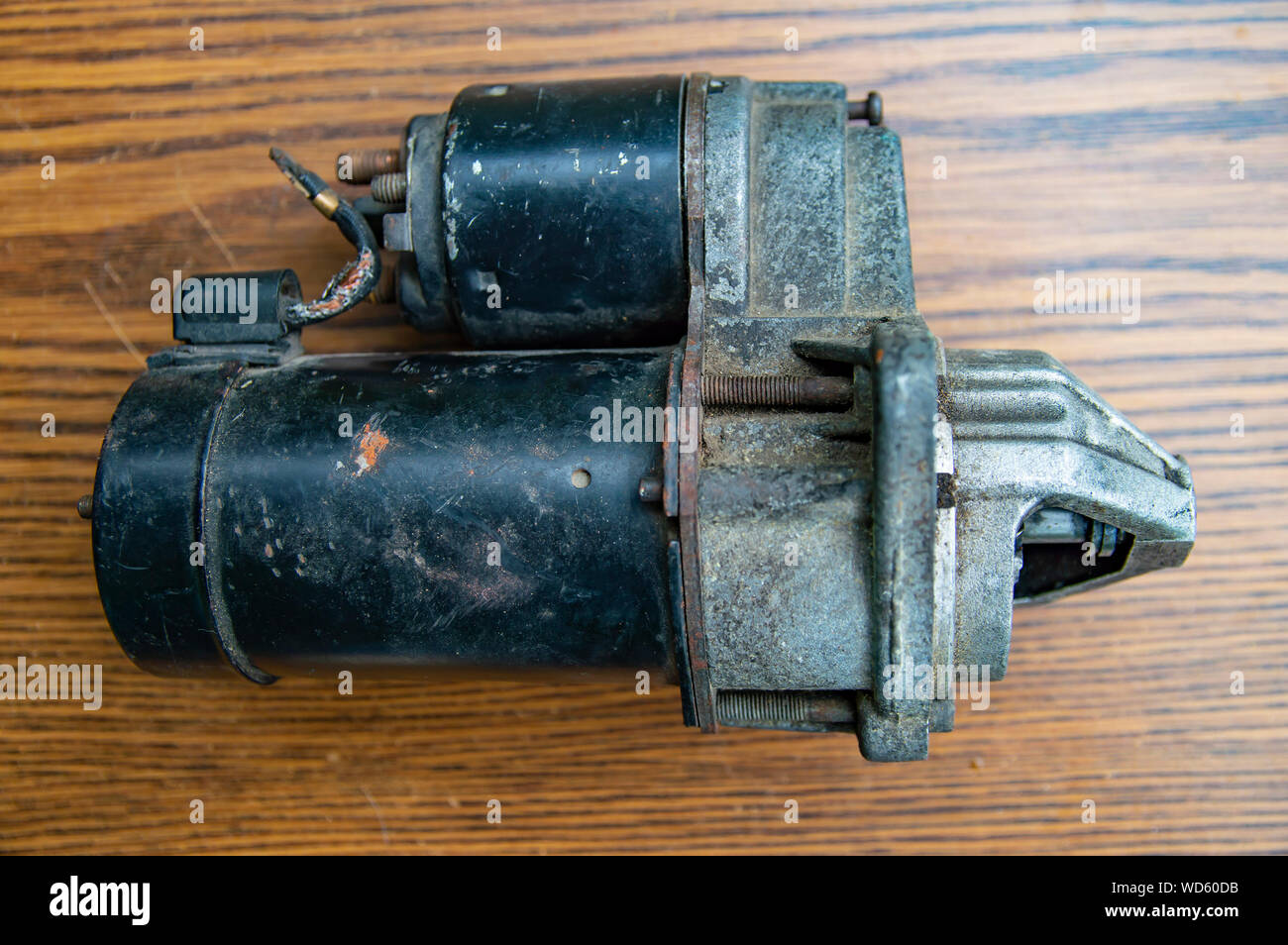 Starter old car car repair. Spare parts Stock Photo Alamy