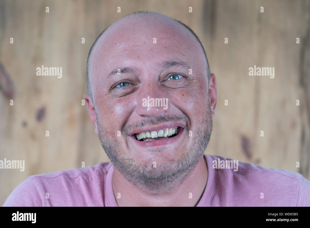 Man bald shaved head expression hi-res stock photography and images - Alamy