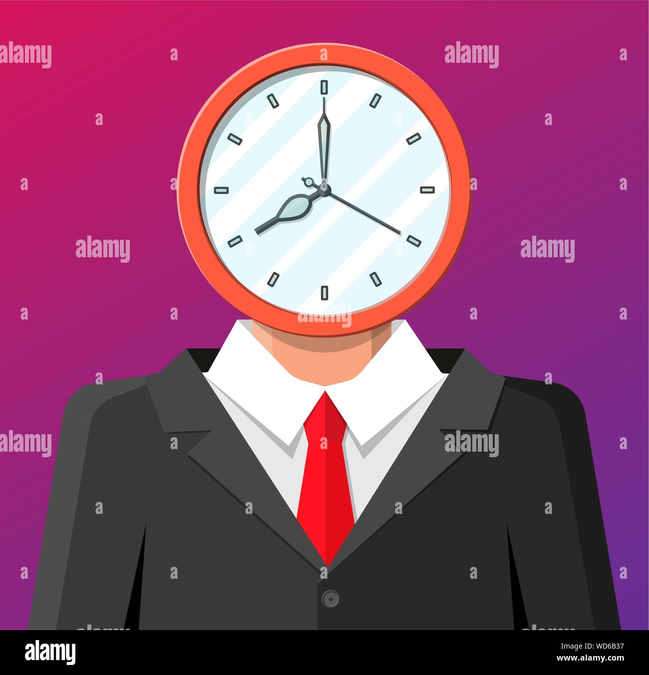 Clock on businessman head. Clock face Stock Vector Image & Art Alamy