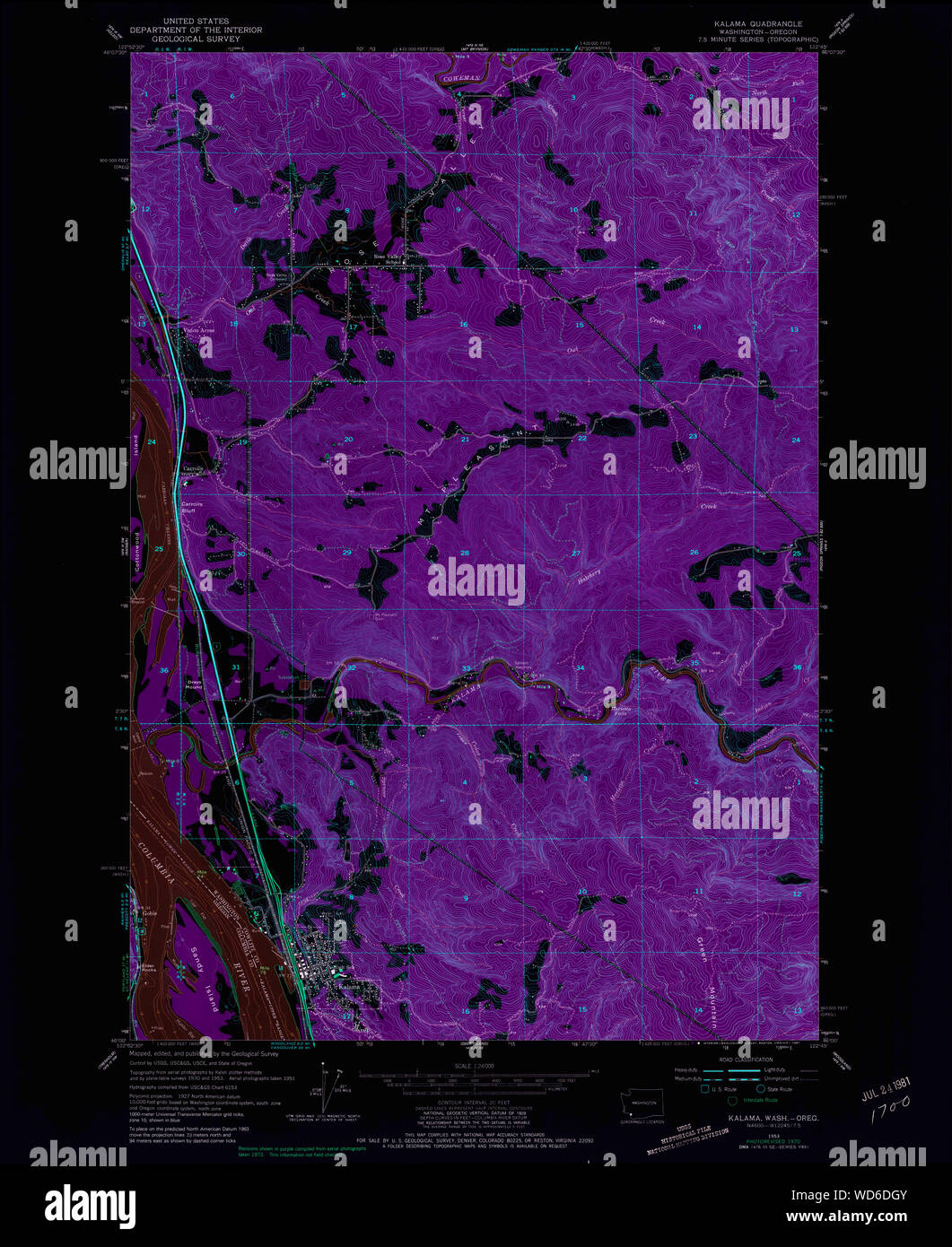 Map of kalama washington hires stock photography and images Alamy