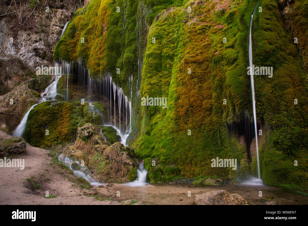 Scenic View Of Wasserfall Dreimuhlen Waterfall Stock Photo