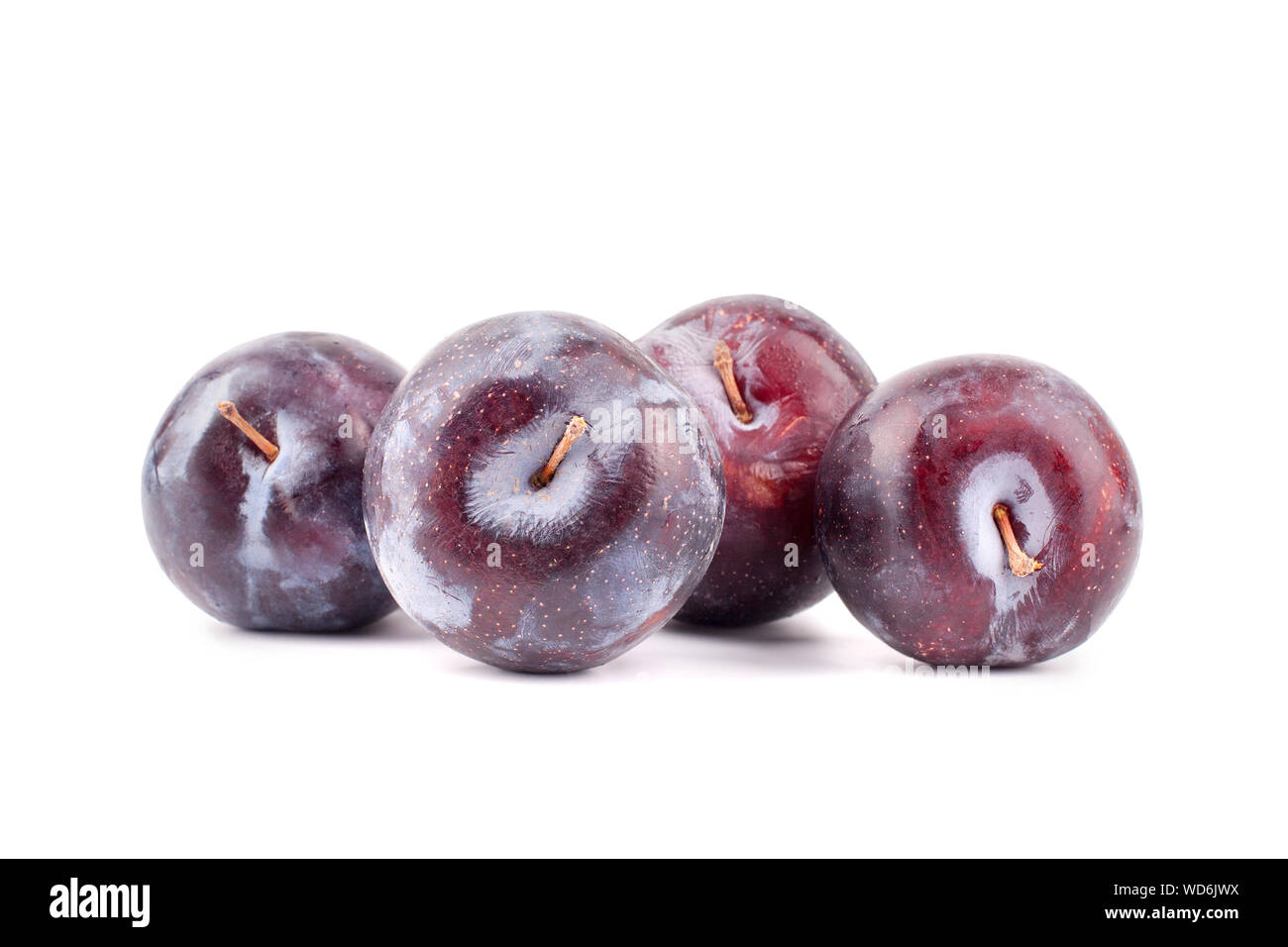 Plums on white background isolated close up Stock Photo