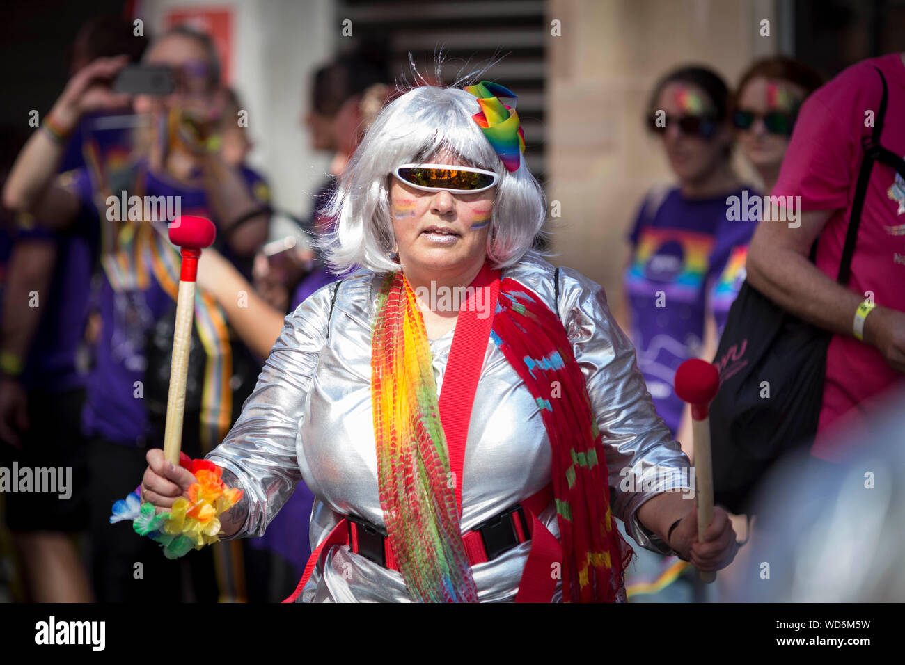 © Chris Bull. 24/8/19  MANCHESTER   , UK.   Manchester Pride 2019 parade through Manchester city centre today (Saturday 24th August). This year's them Stock Photo