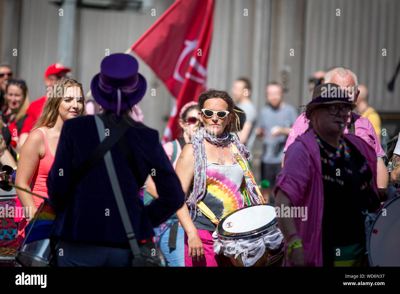 © Chris Bull. 24/8/19  MANCHESTER   , UK.   Manchester Pride 2019 parade through Manchester city centre today (Saturday 24th August). This year's them Stock Photo