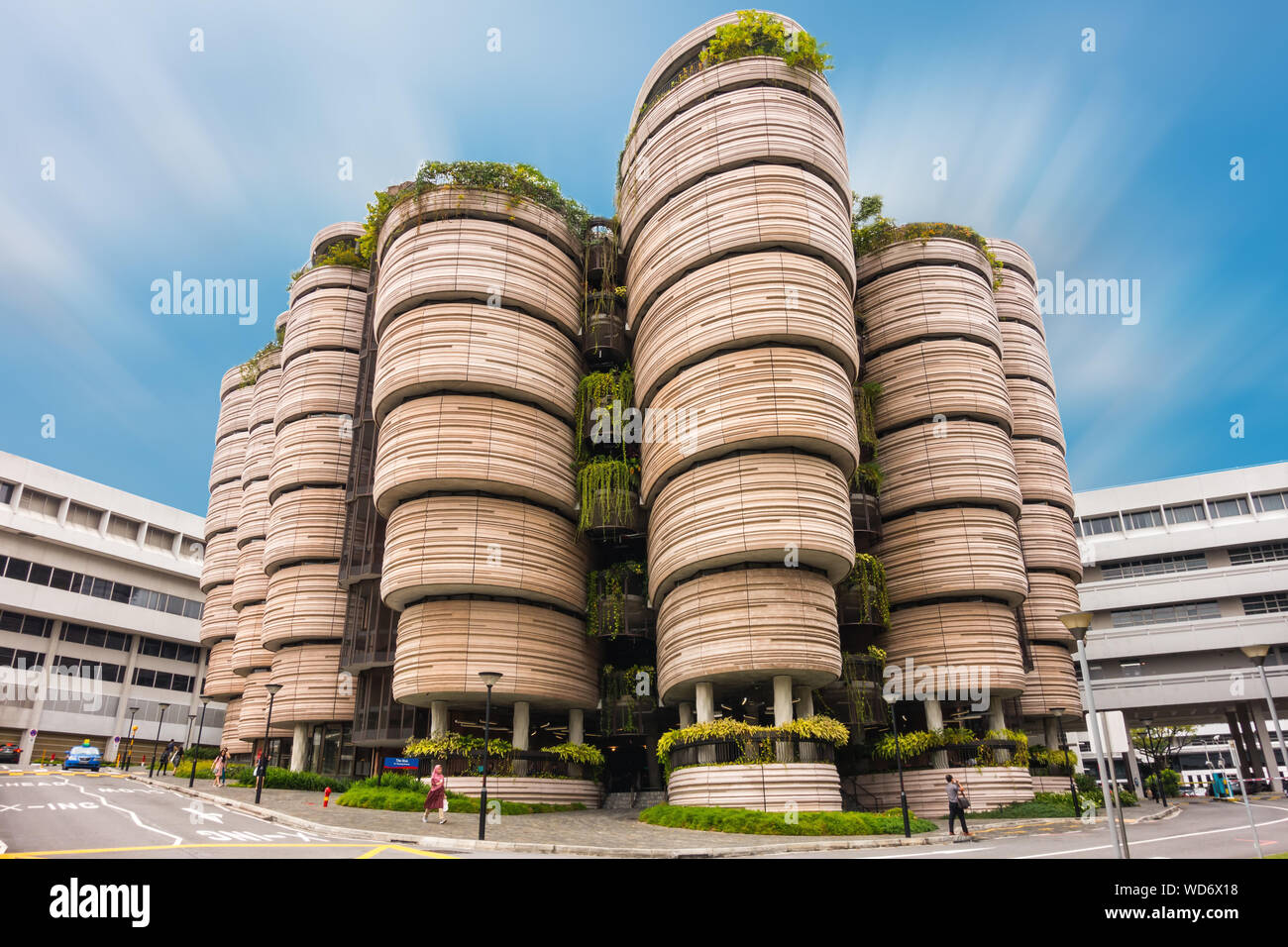 SINGAPORE - OCTOBER 24, 2016: Modern Architectural Building of Nanyang Technological University in Singapore. Cityscape Landmark of Contemporary Archi Stock Photo