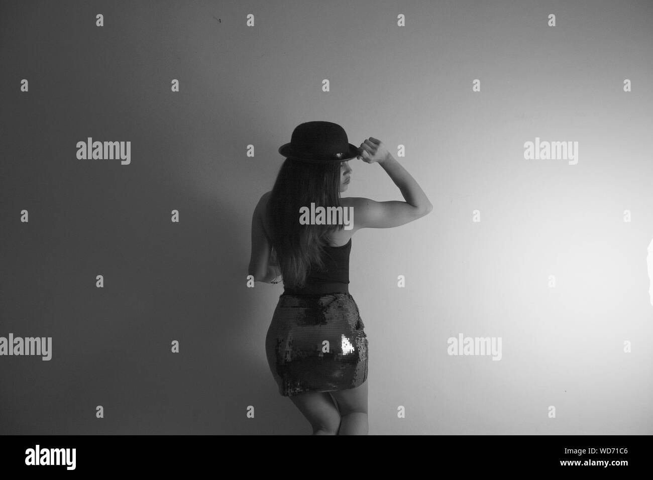 Woman only rear view Black and White Stock Photos & Images - Alamy
