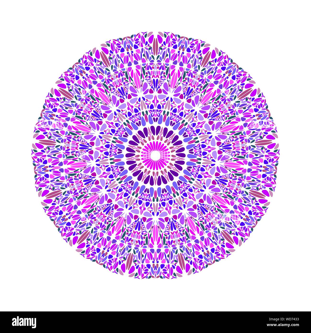 Colorful abstract floral ornament mandala - ornamental geometrical vector design element Stock Vector