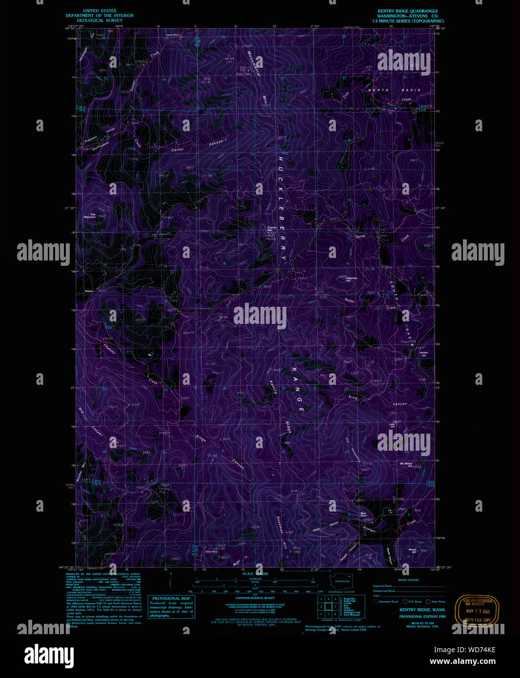 USGS Topo Map Washington State WA Kentry Ridge 241761 1985 24000 ...