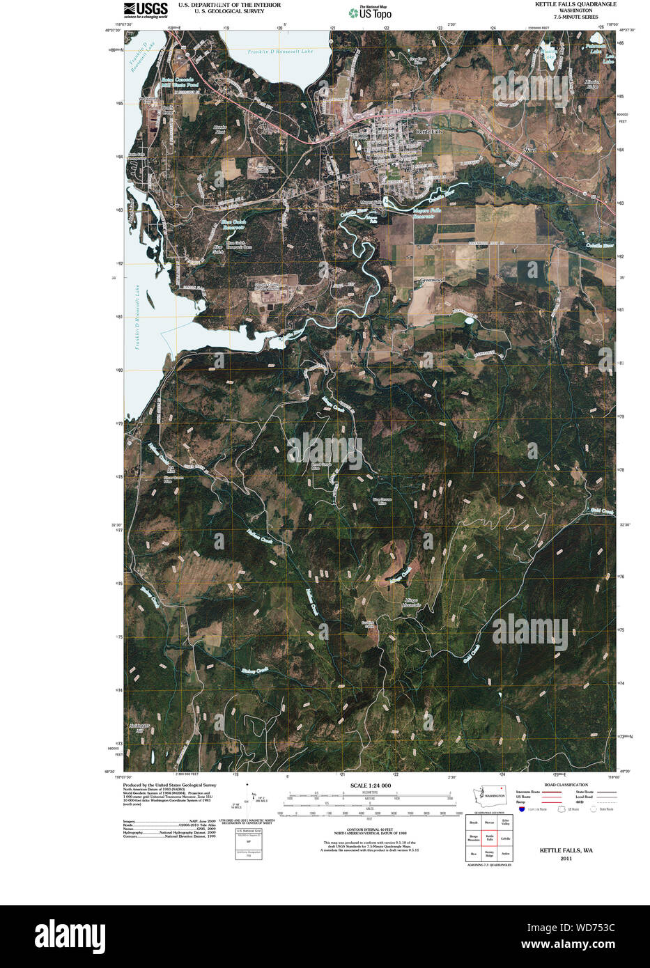 Kettle falls washington map hires stock photography and images Alamy