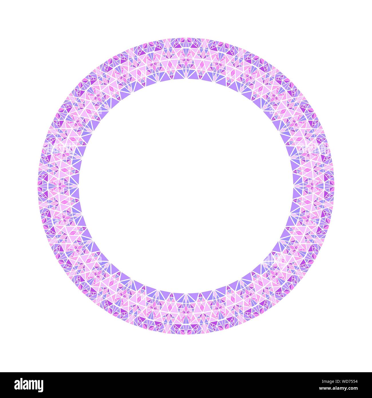 Geometrical abstract mosaic round wreath - polygonal vector design element Stock Vector