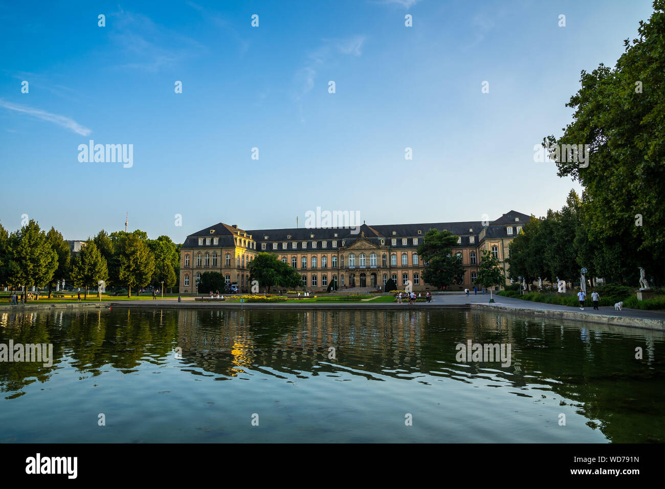 Stuttgart, Germany, August 25, 2019, Historical ancient new castle ...