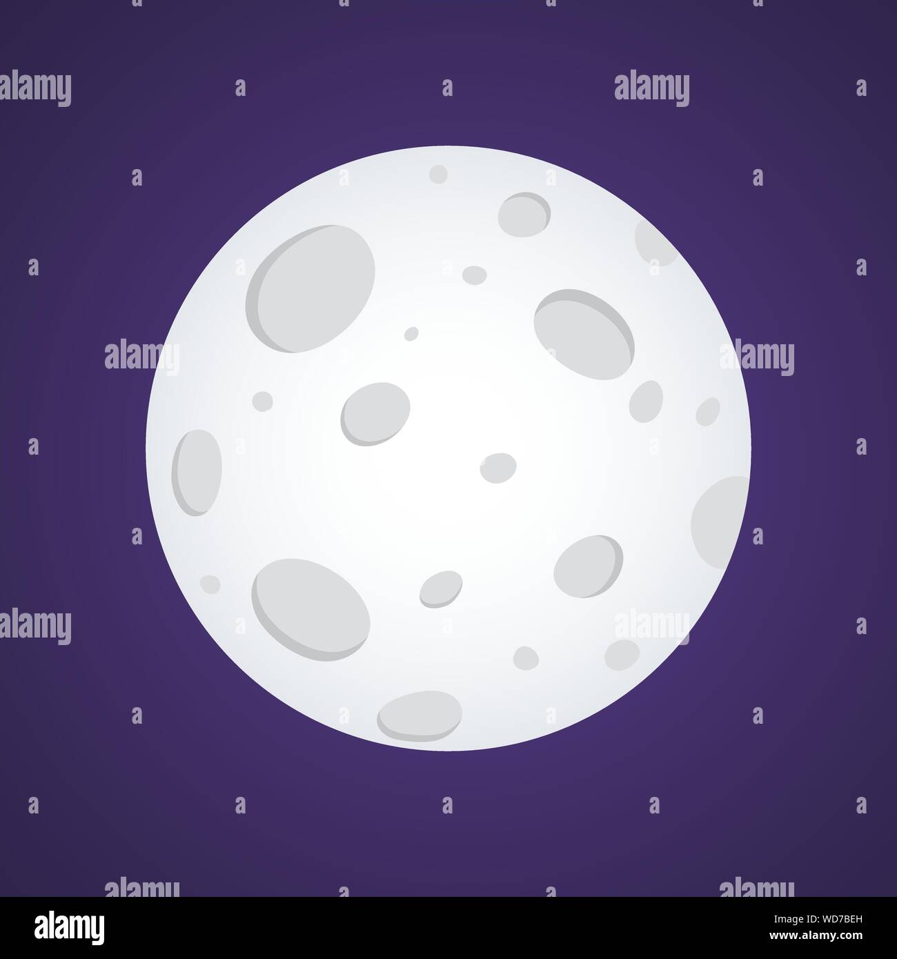 Full moon in the space flat style design vector illustration isolated ...