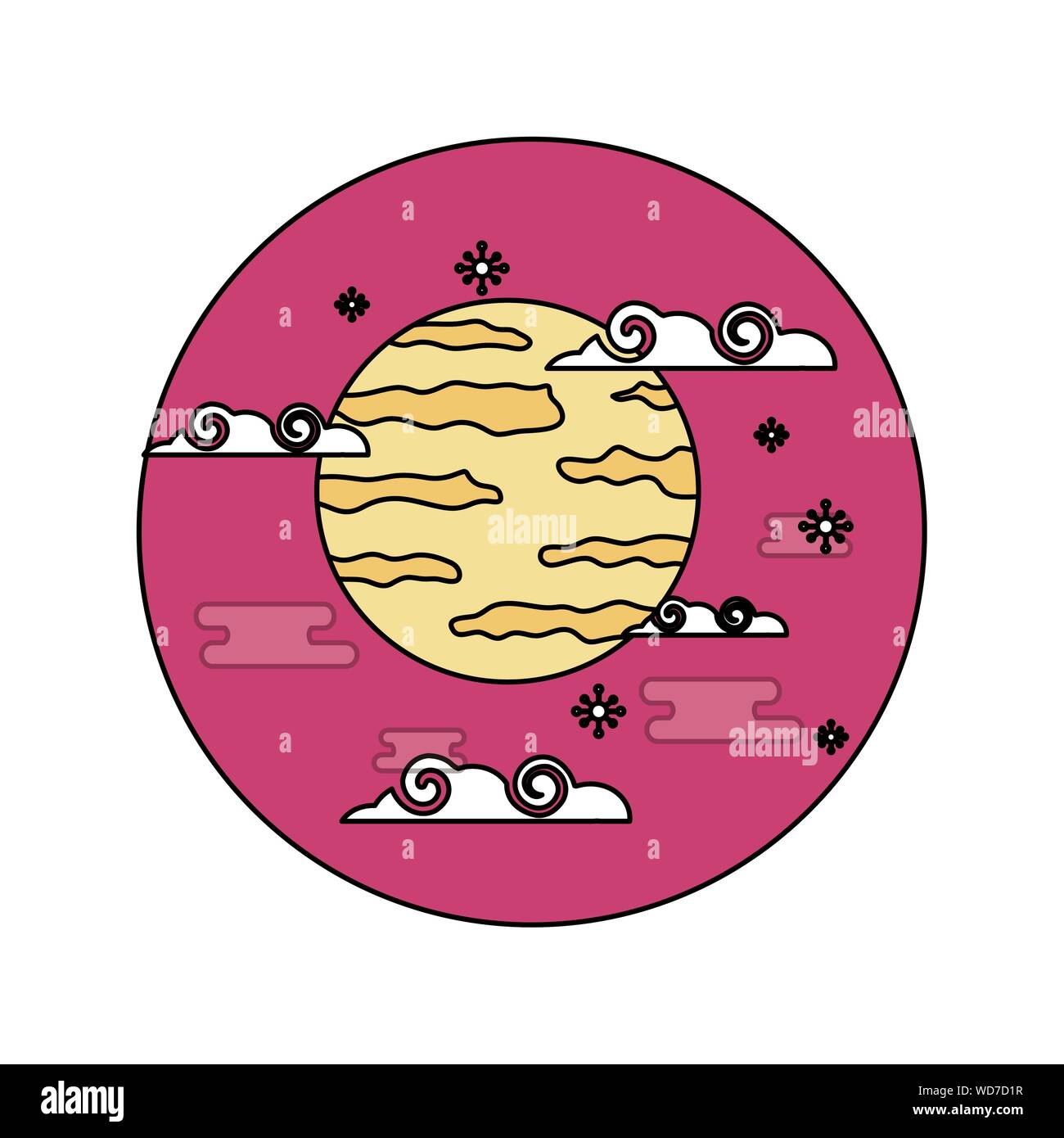 Isolated moon with clouds design Stock Vector Image & Art - Alamy