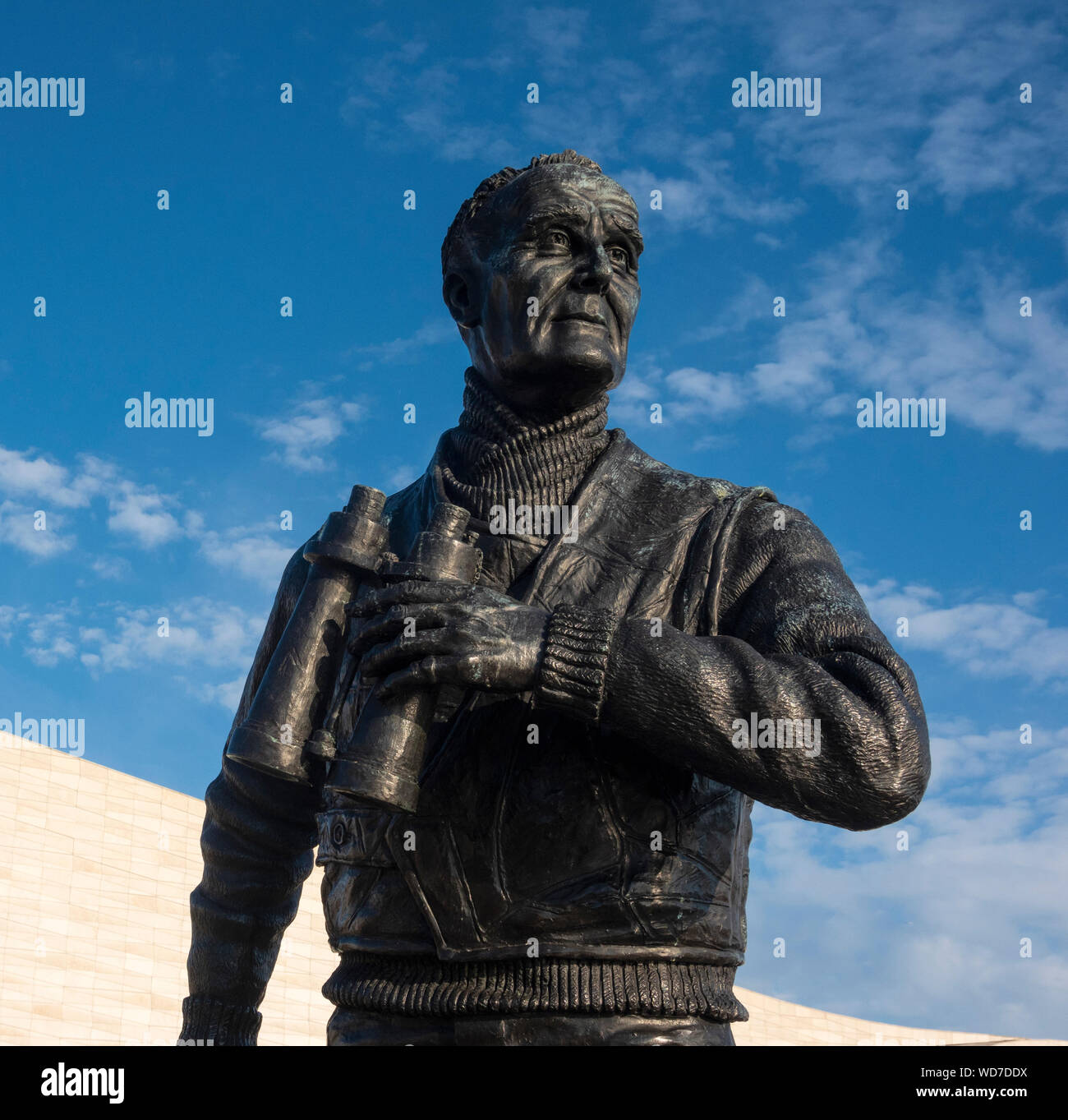 Johnnie Walker DSO CB monument statue at Pier Head in Liverpool Stock Photo