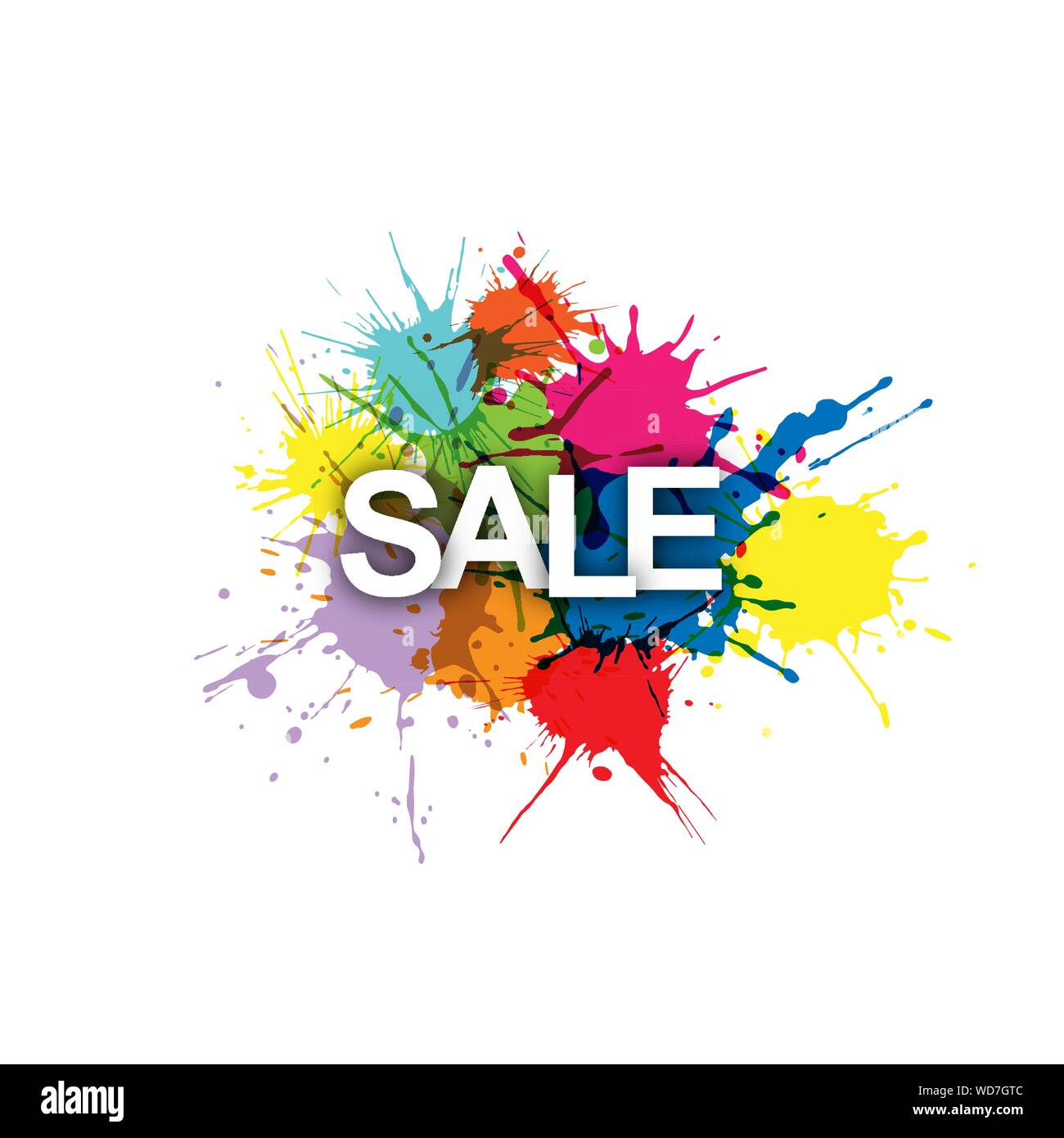 Sale Colorful Banner Made Of Colored Spray Paint Stock Vector Art