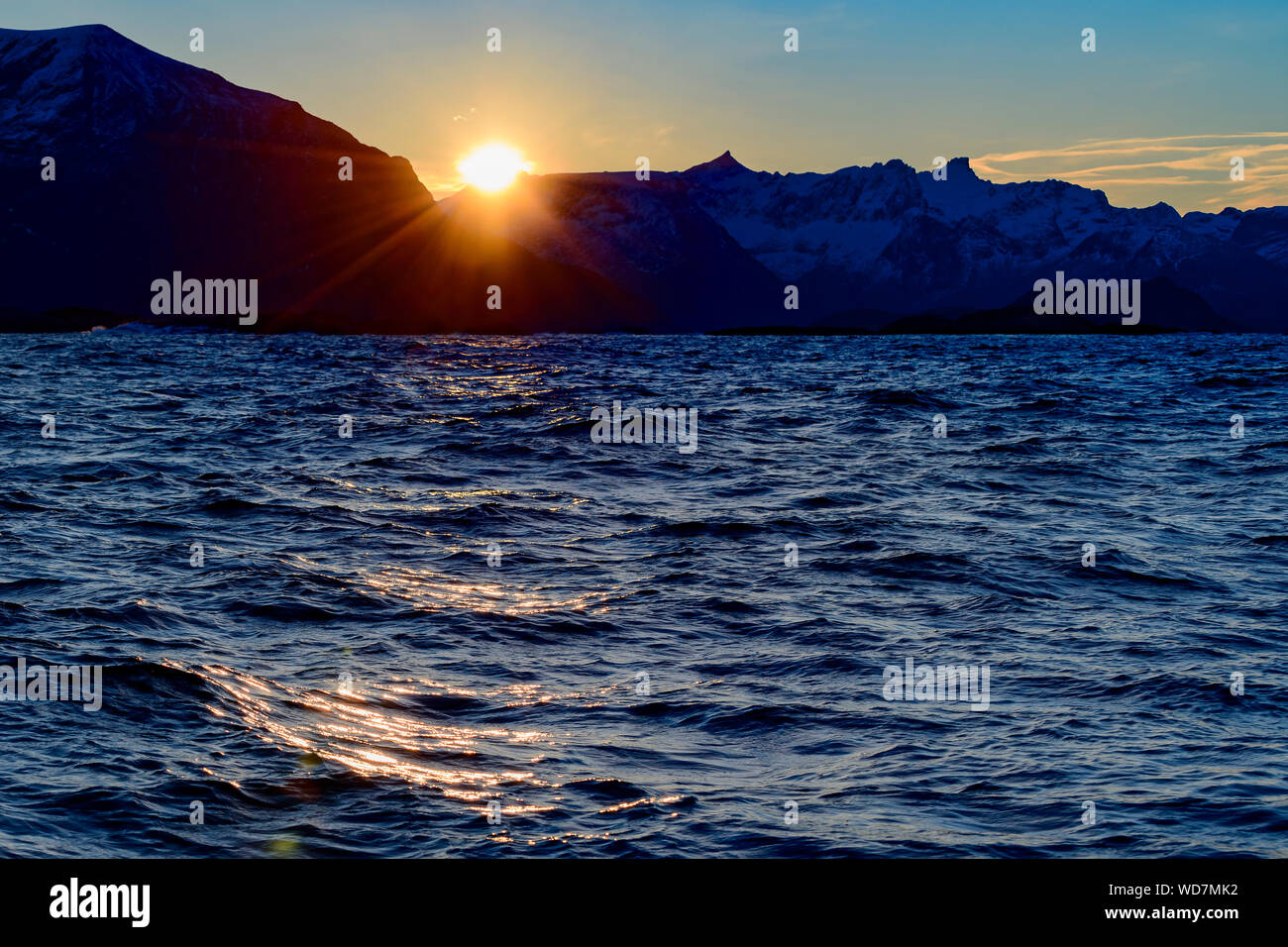 Sunsice on the Sea, Norwegian Atlantic, -, Kvaloyvagen, Norway, Atlantic Ocean Stock Photo