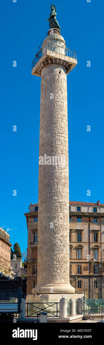 Trajan's Column (Colonna Traiana) in Rome, Italy Stock Photo